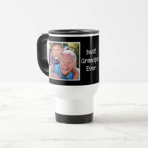 Cool Beste Opa je Foto Personalisiert Schwarz Reisebecher