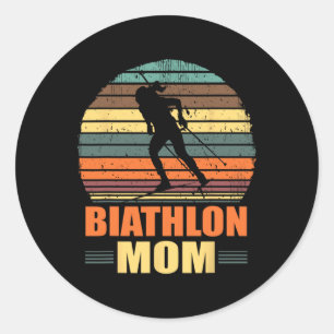 Cool Biathlon Mama Lugano Highlights Runder Aufkleber