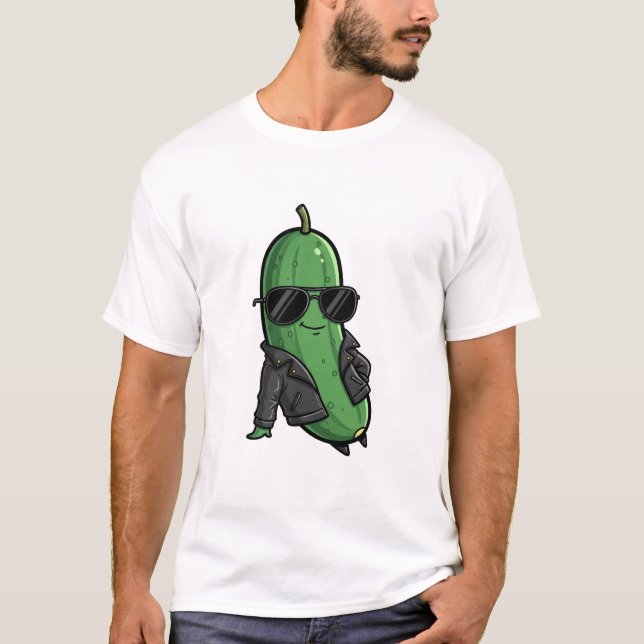 Cool Biker Cucumber T-Shirt (Vorderseite)
