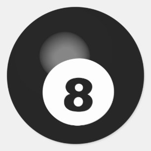 Cool Billard Billard Billard Schwarzes Lucky 8 Bal Runder Aufkleber
