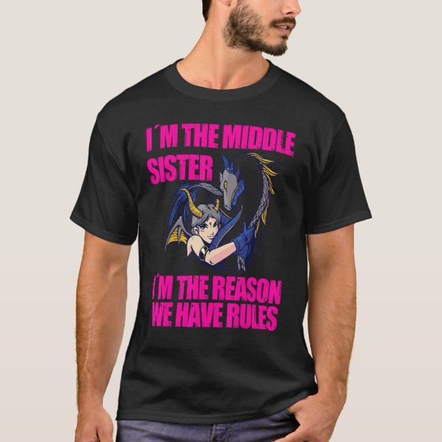 Cool bin ich die Mittlere Schwester, die sich für  T-Shirt (Vorderseite)