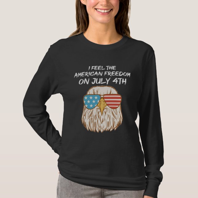 Cool Bird with patriotic Glasses T-Shirt (Vorderseite)