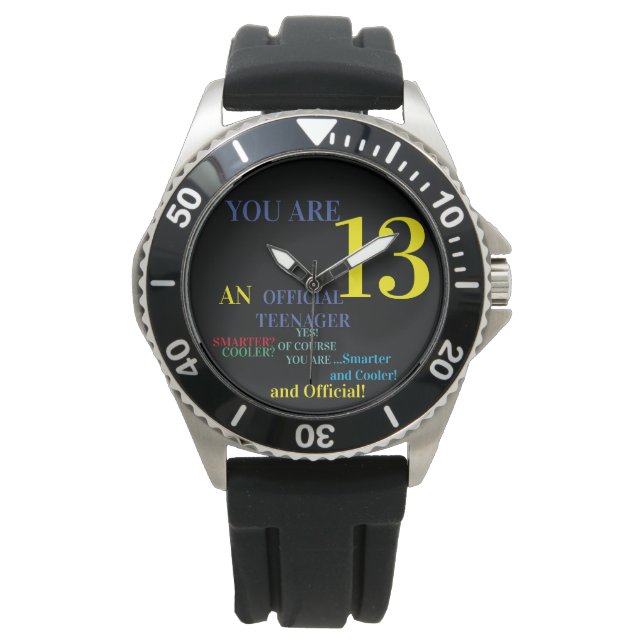 Cool bist du 13 ein Offizieller Teenagerjunge Armbanduhr (Vorderseite)