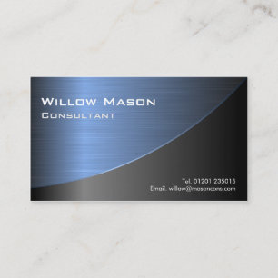 Cool Black Brushed Blue Steel Effect- Bus Card Visitenkarte