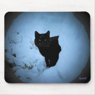Cool Black Cat von djoneill Mousepad