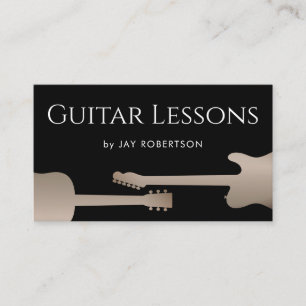 Cool Black Guitare Carte de visite enseignant