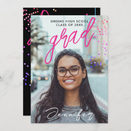 Cool Black High School Graduation Party Invitation