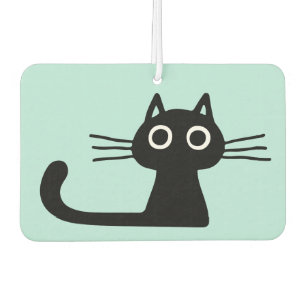 Cool Black Kitty Cat   Whimsistische Tierart Autolufterfrischer