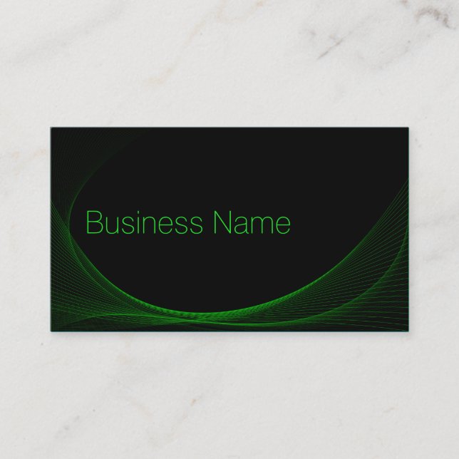 Cool Black & Lime Green Wireframe - Carte de visit (Devant)