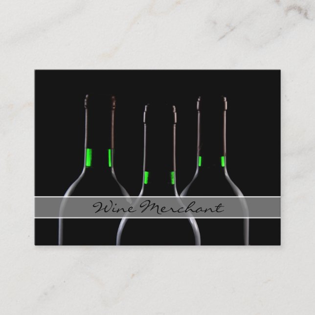 Cool Black Modern Wine Flasche Foto Lochkarte Treuekarte (Vorderseite)