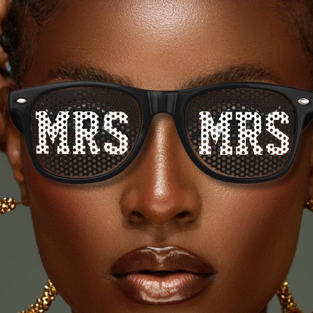 Cool Black Mrs. Ehefrau Bride Wedding Partybrille (black wife bride mrs retro sunglasses)