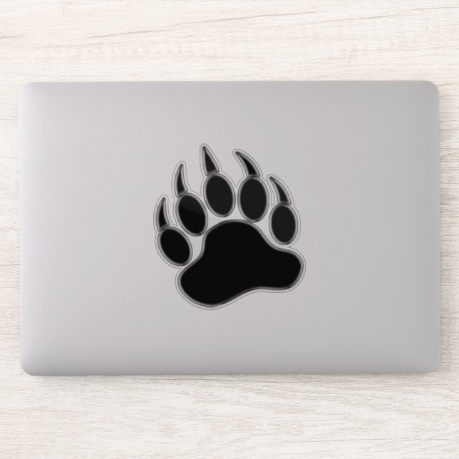 Cool Black Silver Paw Aufkleber (Computer)