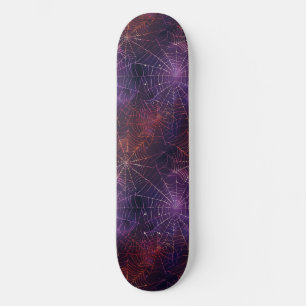 Cool Black violet Red Spider Web Design Skateboard