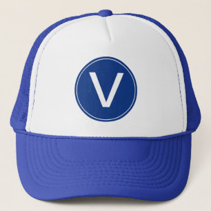 cool blanc et bleu monogramme casquette initial.