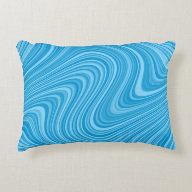 Cool Blau/Aqua/Türkiskraut Abstrakt Dekokissen (Vorderseite)
