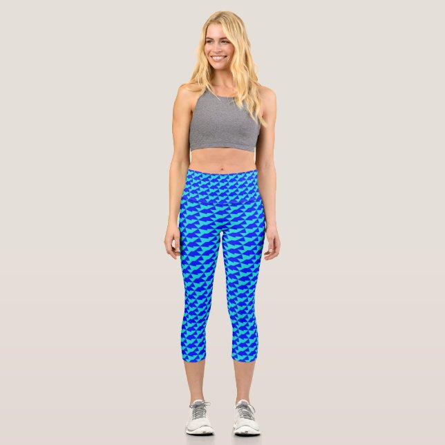 Cool Blau Capri Leggings (Vorderseite)