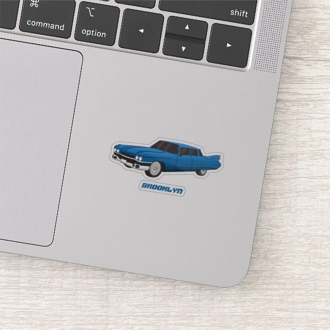 Cool-blau-Oldtimer 1959 Aufkleber (Ausschnitt)