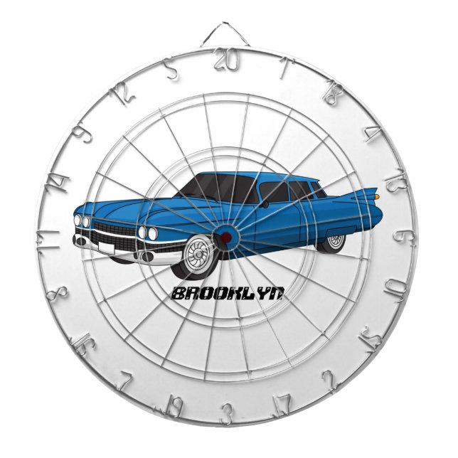 Cool-blau-Oldtimer 1959 Dartscheibe (vorne)