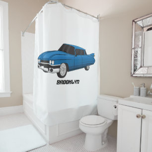 Cool-blau-Oldtimer 1959 Duschvorhang