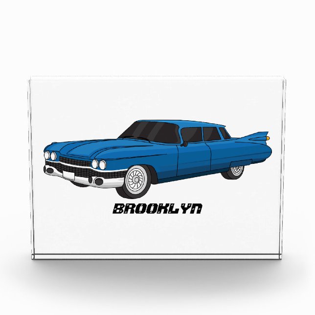 Cool-blau-Oldtimer 1959 Fotoblock (Vorderseite)