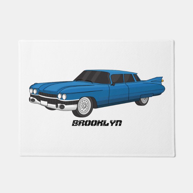 Cool-blau-Oldtimer 1959 Fußmatte (Vorderseite)