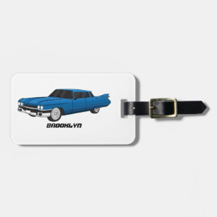 Cool-blau-Oldtimer 1959 Gepäckanhänger