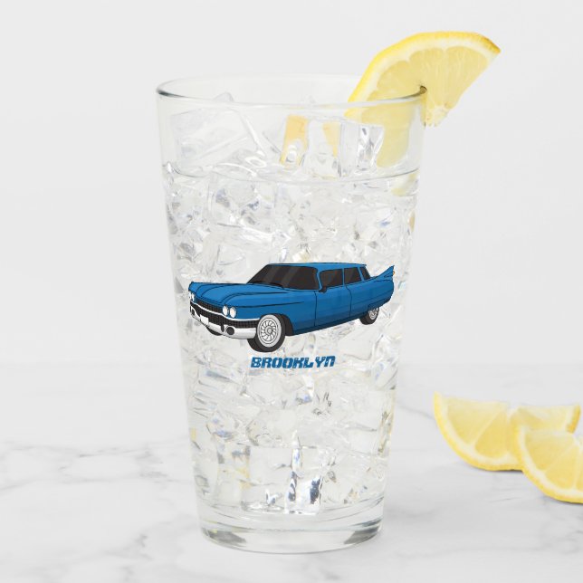 Cool-blau-Oldtimer 1959 Glas (Rückseite Ice)