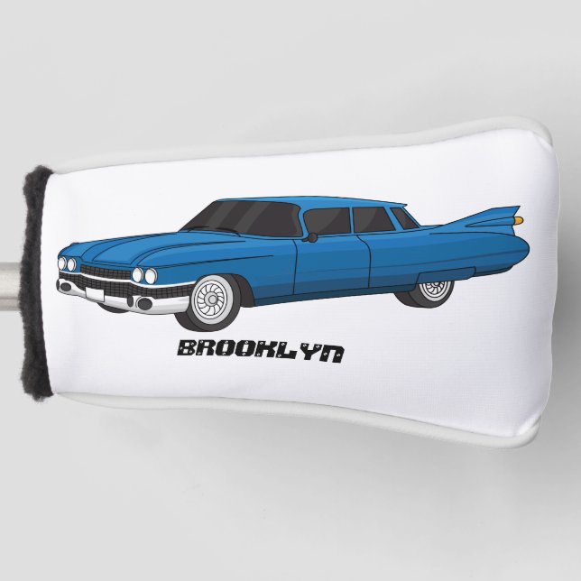Cool-blau-Oldtimer 1959 Golf Headcover (Vorderseite)