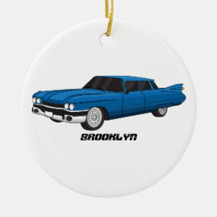 Cool-blau-Oldtimer 1959 Keramik Ornament