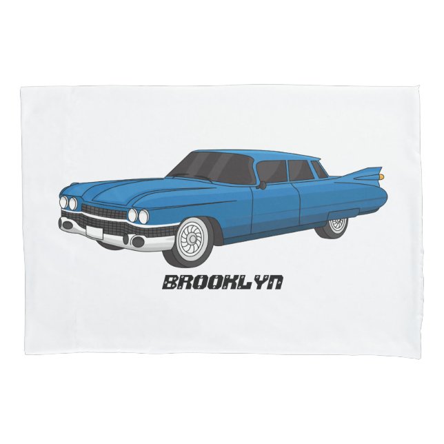 Cool-blau-Oldtimer 1959 Kissenbezug (Vorderseite)