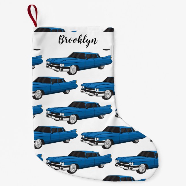 Cool-blau-Oldtimer 1959 Kleiner Weihnachtsstrumpf (Vorderseite)