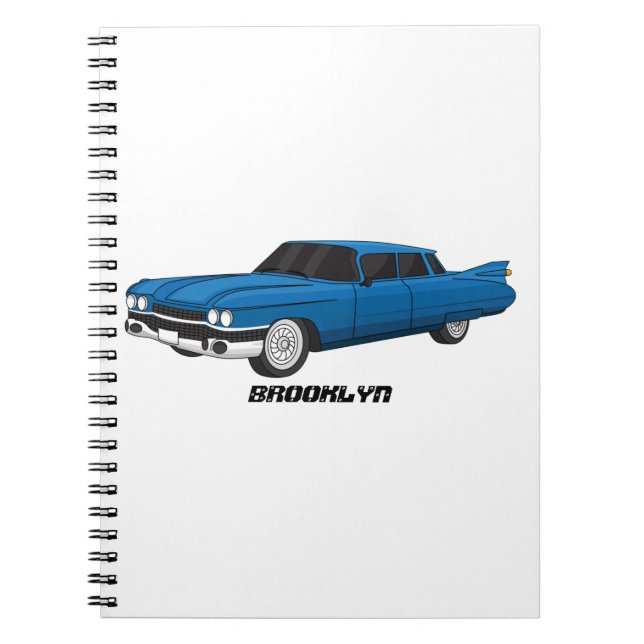 Cool-blau-Oldtimer 1959 Notizblock (Vorderseite)