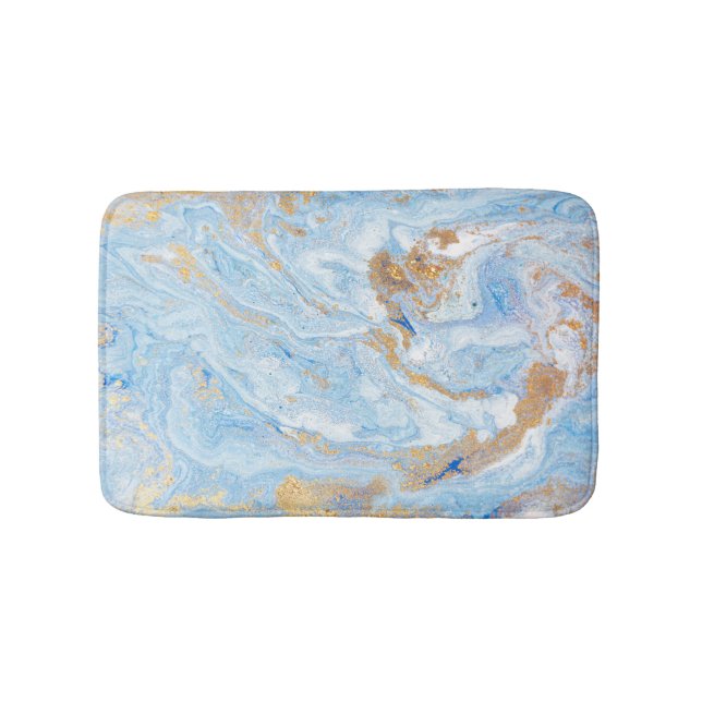 Cool-blaue Goldmarmor, Granit, Stone Textur Badematte (Vorderseite)