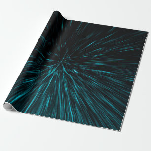 Cool blaue Hypergalaxie Abstrakte Linien Geschenkpapier
