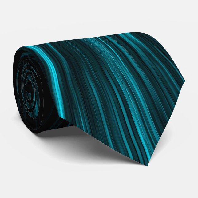 Cool blaue Hypergalaxie Abstrakte Linien Krawatte (Gerollt)