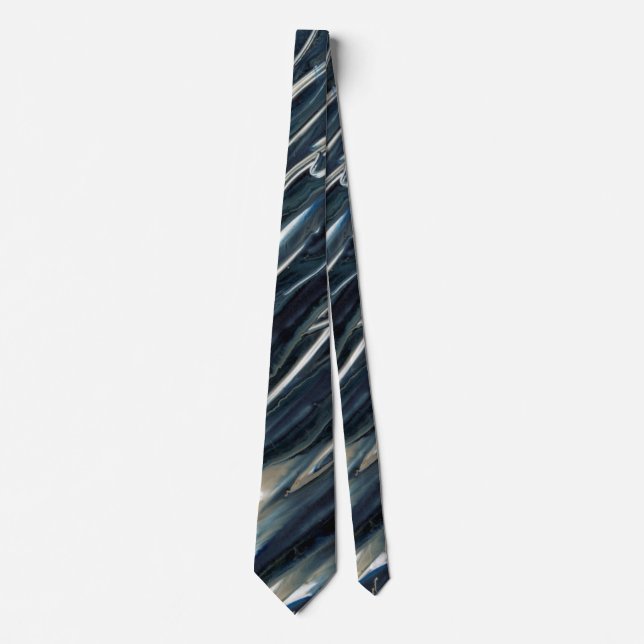Cool Blauer Flammenstreifen Krawatte (Vorderseite)