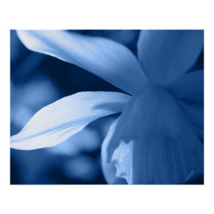 Cool blauer Tonus Abstrakt floral Poster