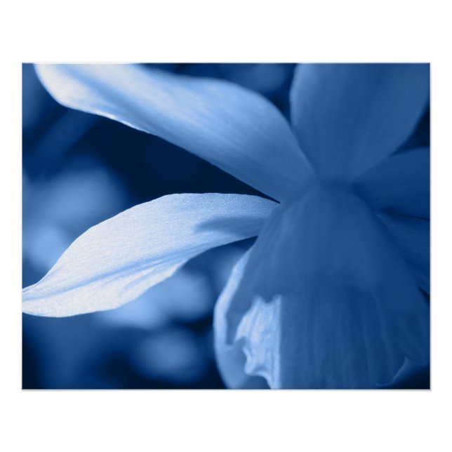Cool blauer Tonus Abstrakt floral Poster (Vorderseite)