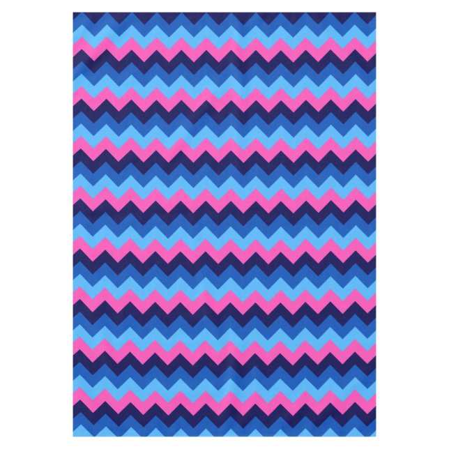 Cool-blaurosa Zickzack Muster - Tablette Tischdecke (Vorderseite)