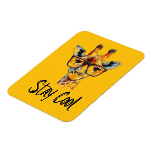 Cool bleibe - Giraffe mit Sonnenbrillen Illustrati Magnet