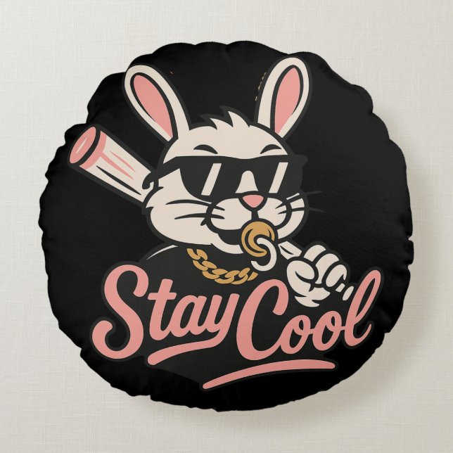 Cool bleibe rundes kissen (Vorderseite)