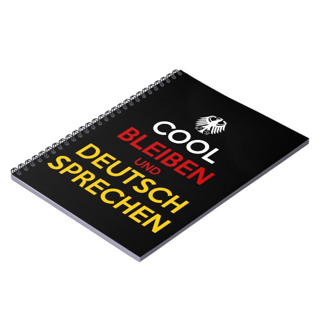 Cool Bleiben und Deutsch Sprechen Notizblock (Linke Seite)