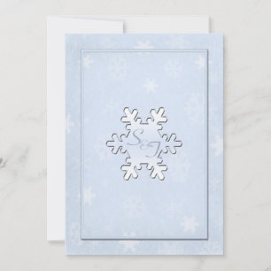 Cool Bleu Monogrammé Mariage d'hiver Invitation