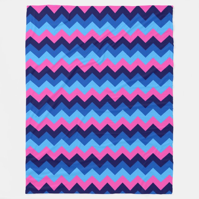 Cool bleu rose Chevron Imprimer Grosse couverture  (Devant)