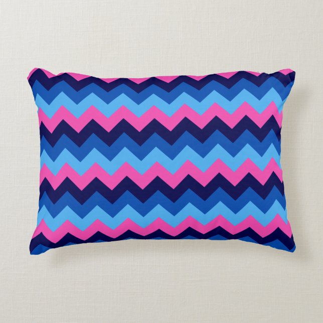 Cool bleu rose Chevron Motif  Accent Coussin (Devant)