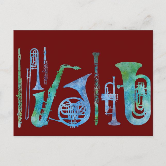 Cool Blue Band Postkarte (Vorderseite)