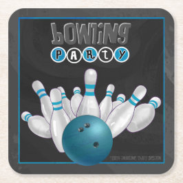 Cool Blue Bowling Party Untersetzer