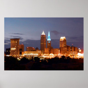 Cool Blue Cleveland Ohio Poster (kein Text)