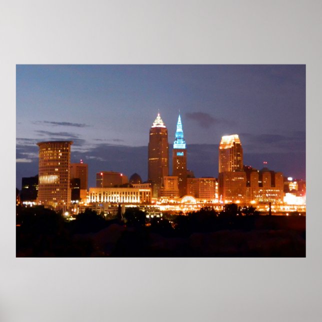 Cool Blue Cleveland Ohio Poster (kein Text) (Vorne)
