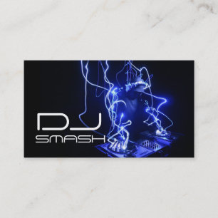 Cool Blue DJ Music Business Card Visitenkarte